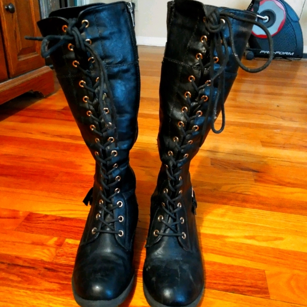 Knee high black boots